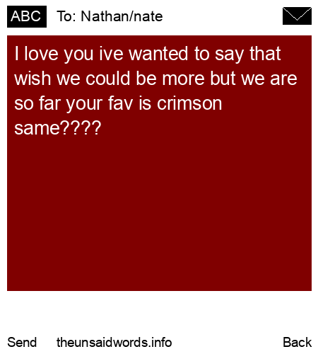 unsent message to Nathan/nate