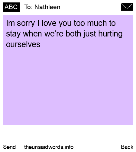 unsent message to Nathleen