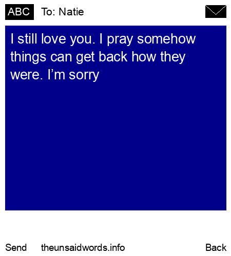 unsent message to Natie