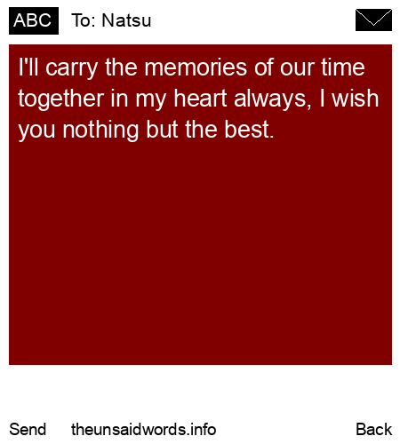 unsent message to Natsu
