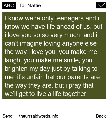 unsent message to Nattie
