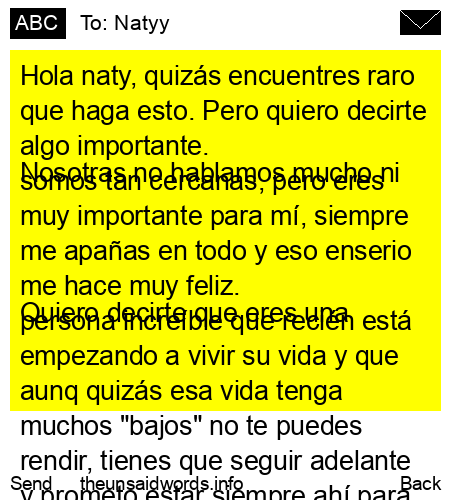 unsent message to Natyy