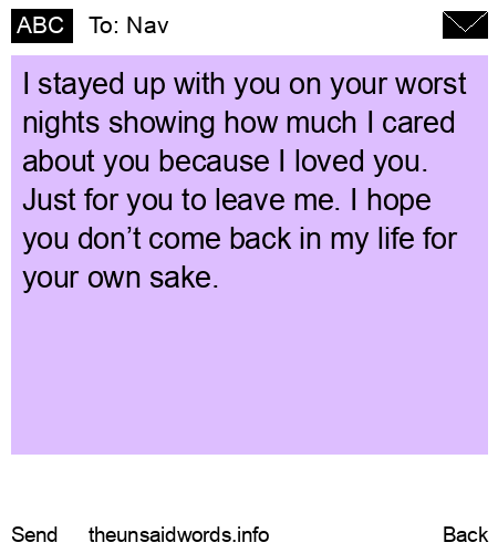 unsent message to Nav