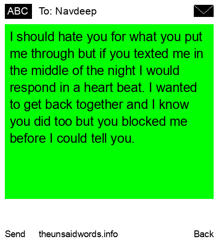 unsent message to Navdeep