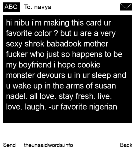 unsent message to navya