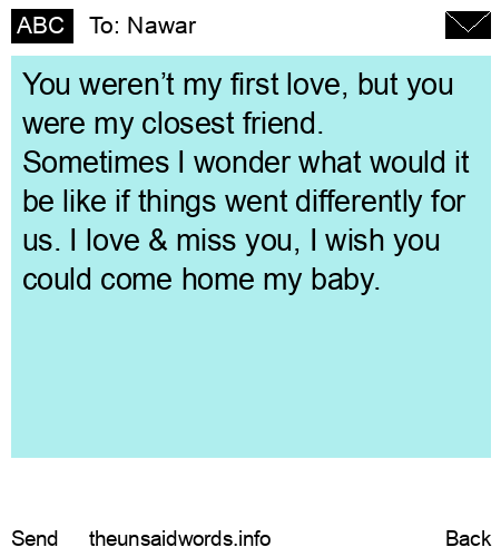 unsent message to Nawar