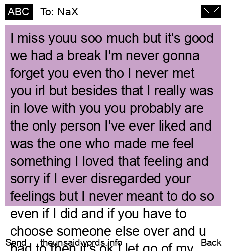 unsent message to NaX