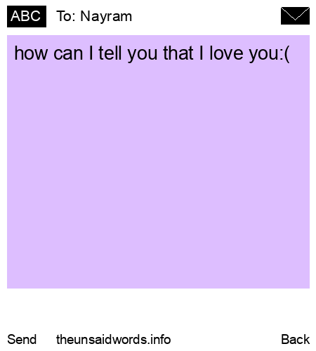 unsent message to Nayram 