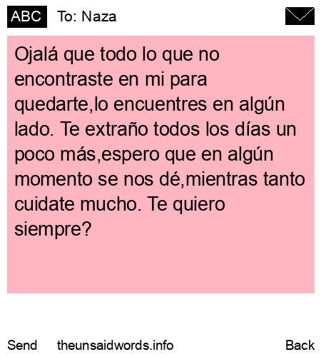 unsent message to Naza