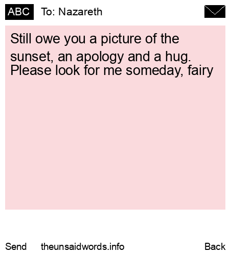 unsent message to Nazareth