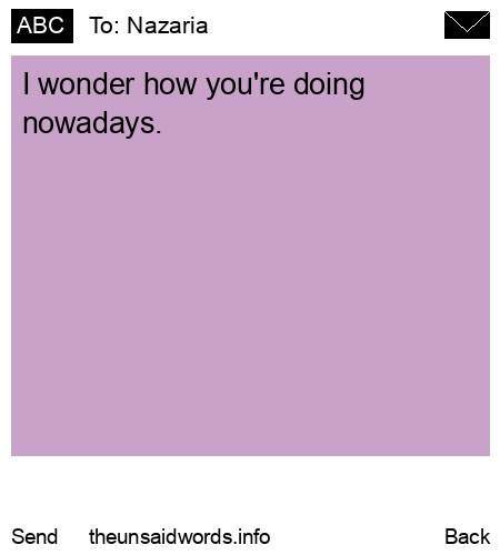unsent message to Nazaria