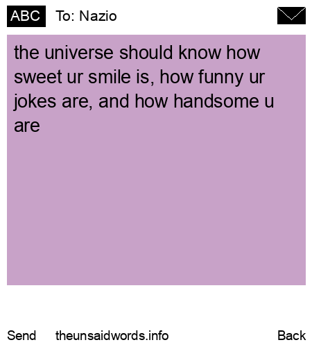 unsent message to Nazio