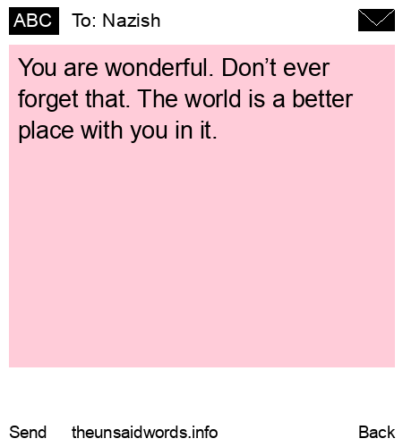 unsent message to Nazish