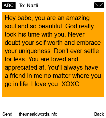 unsent message to Nazli