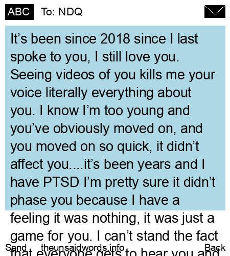 unsent message to NDQ