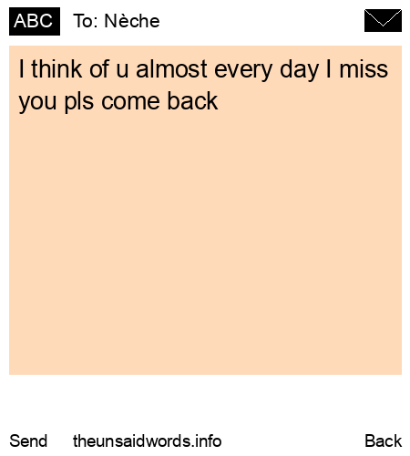 unsent message to Nèche