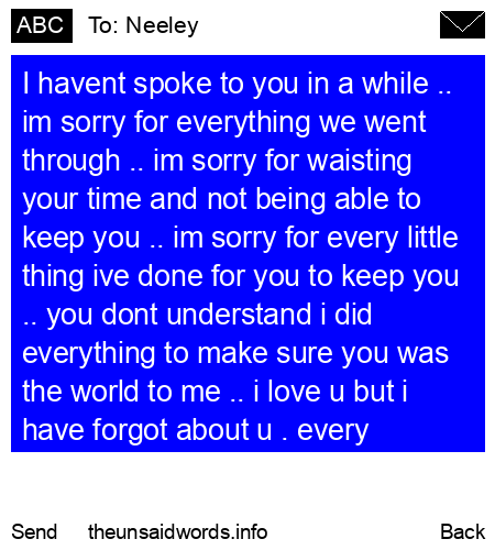 unsent message to Neeley