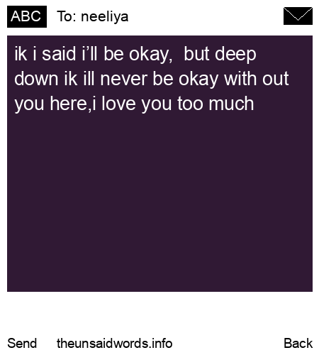 unsent message to neeliya