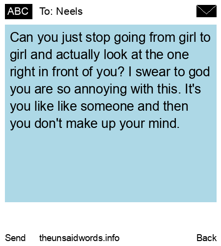 unsent message to Neels
