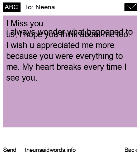 unsent message to Neena