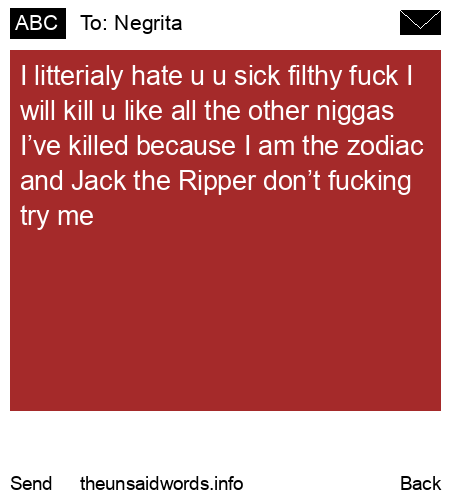 unsent message to Negrita