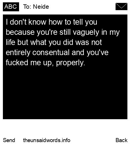 unsent message to Neide