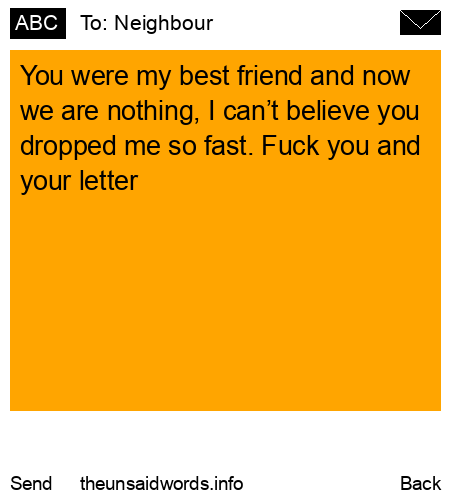 unsent message to Neighbour