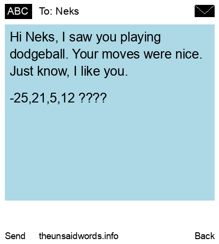 unsent message to Neks