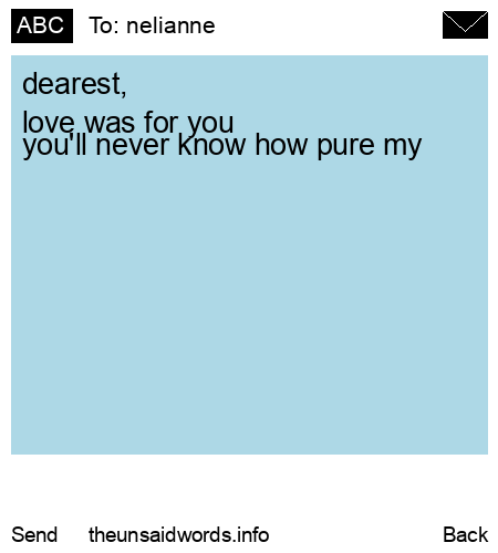 unsent message to nelianne