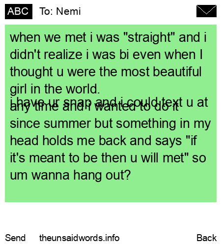 unsent message to Nemi