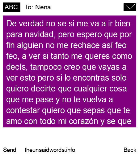 unsent message to Nena