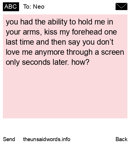 unsent message to Neo