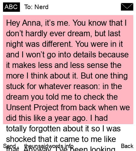 unsent message to Nerd