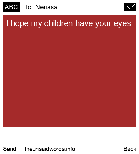 unsent message to Nerissa