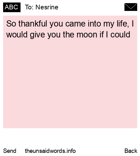 unsent message to Nesrine