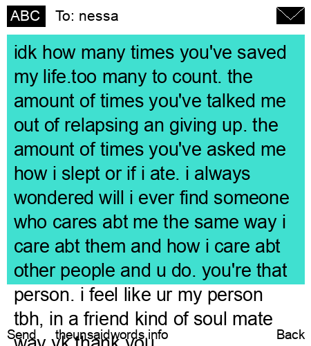 unsent message to nessa