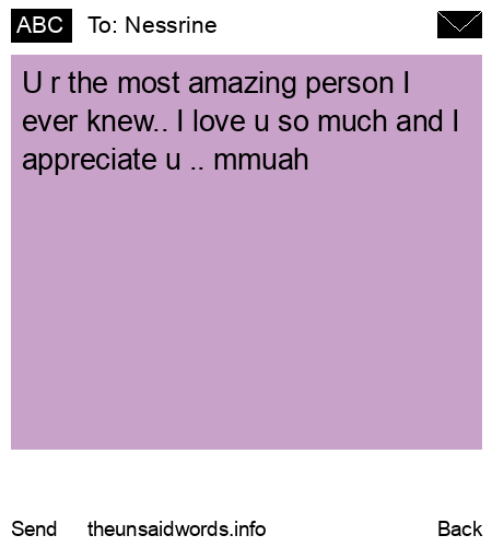 unsent message to Nessrine