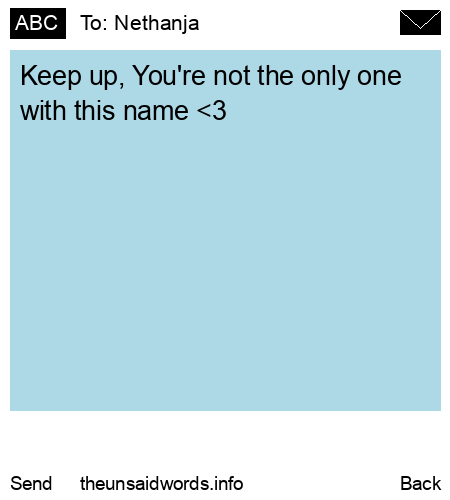 unsent message to Nethanja 