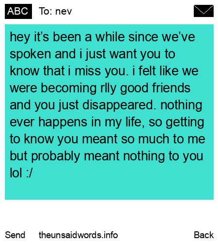 unsent message to nev