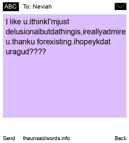 unsent message to Neviah