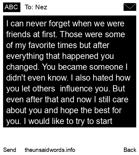 unsent message to Nez