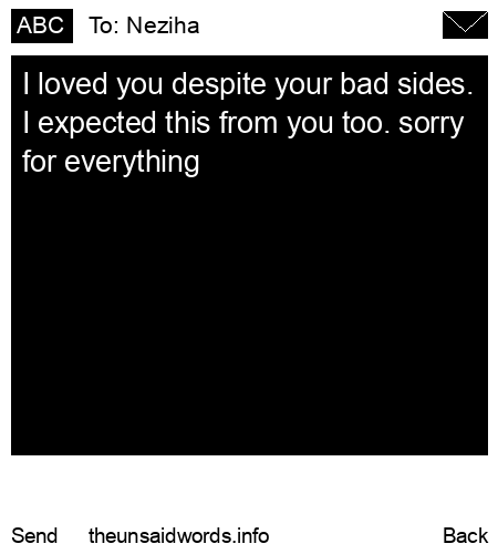 unsent message to Neziha