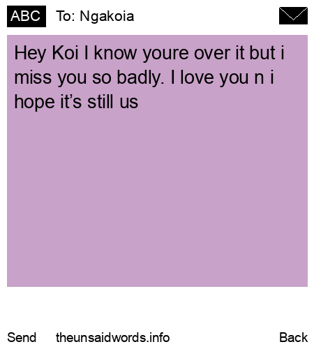 unsent message to Ngakoia