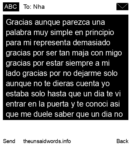 unsent message to Nha