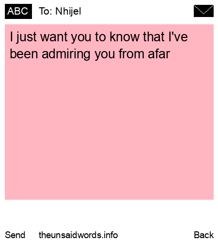 unsent message to Nhijel