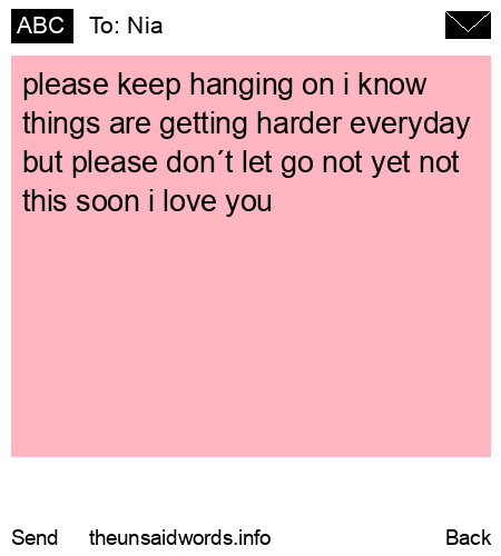 unsent message to Nia