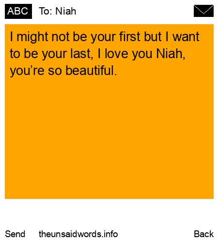unsent message to Niah