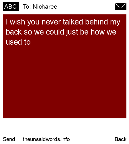 unsent message to Nicharee