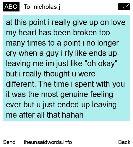 unsent message to nicholas.j