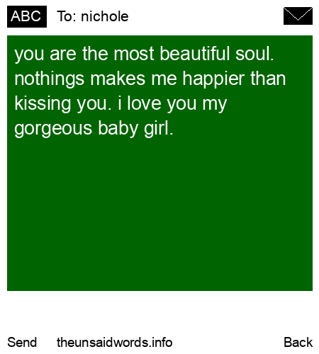 unsent message to nichole